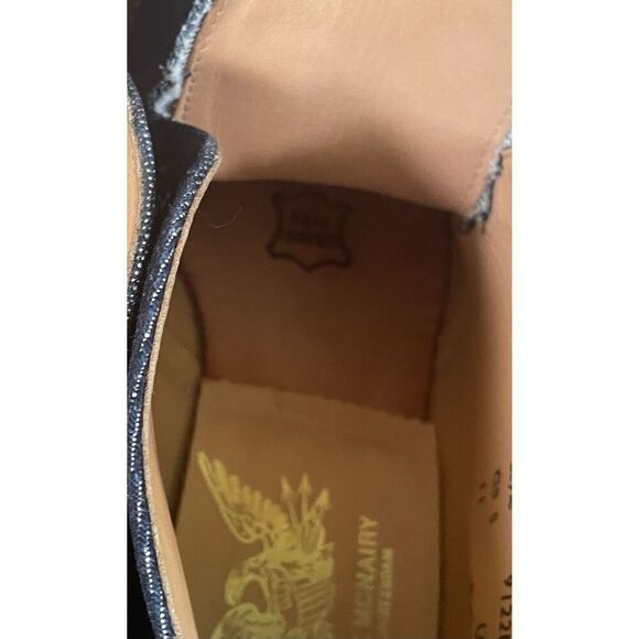 Rare🔥Unisex Mark McNairy Made in England Denim Chukka Boots US 7 UK 5 Red sole - Picture 8 of 10